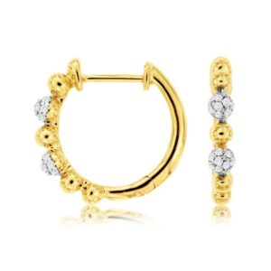YELLOW GOLD DIAMOND HOOP EARRINGS C8899D