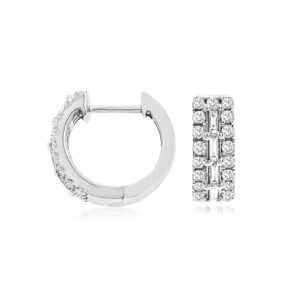 WHITE GOLD DIAMOND HOOP EARRINGS WH1450D