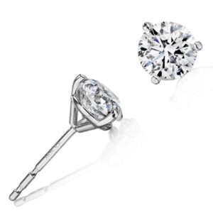 WHITE GOLD ROUND DIAMOND STUD EARRINGS EK99-300