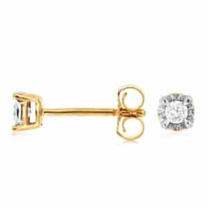 YELLOW GOLD DIAMOND EARRINGS H1143D