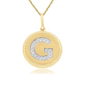 YELLOW GOLD INTIAL DIAMOND PENDANT G N7G
