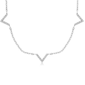 WHITE GOLD 5 STATION DIAMOND NECKLACE WC8385D