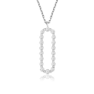 WHITE GOLD DIAMOND PAPERCLIP NECKLACE WH1705D