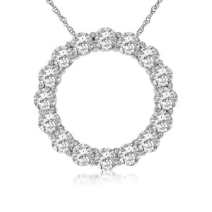WHITE GOLD DIAMOND CIRCLE PENDANT WC8301D