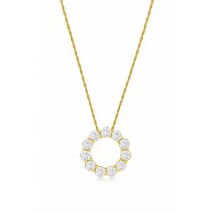 YELLOW GOLD DIAMOND CIRCLE PENDANT C8302D