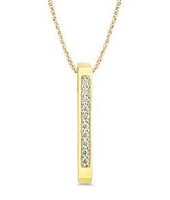 10K DIAMOND DROP BAR PENDANT M6210
