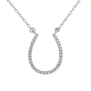 WHITE GOLD DIAMOND HORSESHOE NECKLACE WC7123D