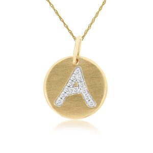 YELLOW GOLD INTIAL DIAMOND PENDANT A N5A