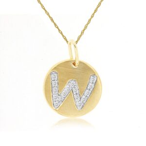 YELLOW GOLD INTIAL DIAMOND PENDANT W N5W