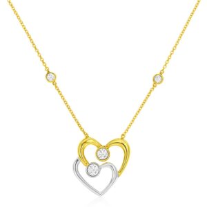 YELLOW & WHITE GOLD DIAMOND NECKLACE C9900D