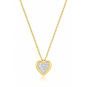 YELLOW GOLD DIAMOND HEART NECKLACE H1587D