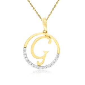 YELLOW GOLD INTIAL DIAMOND PENDANT G N6G