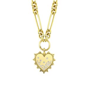 YELLOW GOLD DIAMOND HEART NECKLACE NKC101C103-4YC