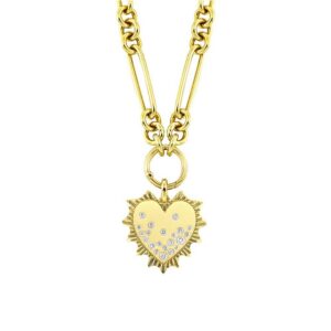 YELLOW GOLD DIAMOND HEART NECKLACE NKC101C103-4YC