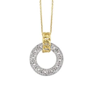 YELLOW & WHITE GOLD DIAMOND PENDANT PD11239-4YWC