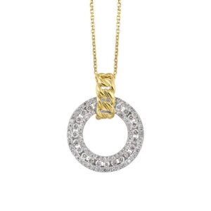 14K YELLOW & WHITE GOLD DIAMOND PENDANT PD11239-4YWC