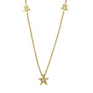 YELLOW GOLD DIAMOND 5 STATION NECKLACE H2076D