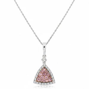 WHITE GOLD WHITE & PINK DIAMOND PENDANT WC8485P