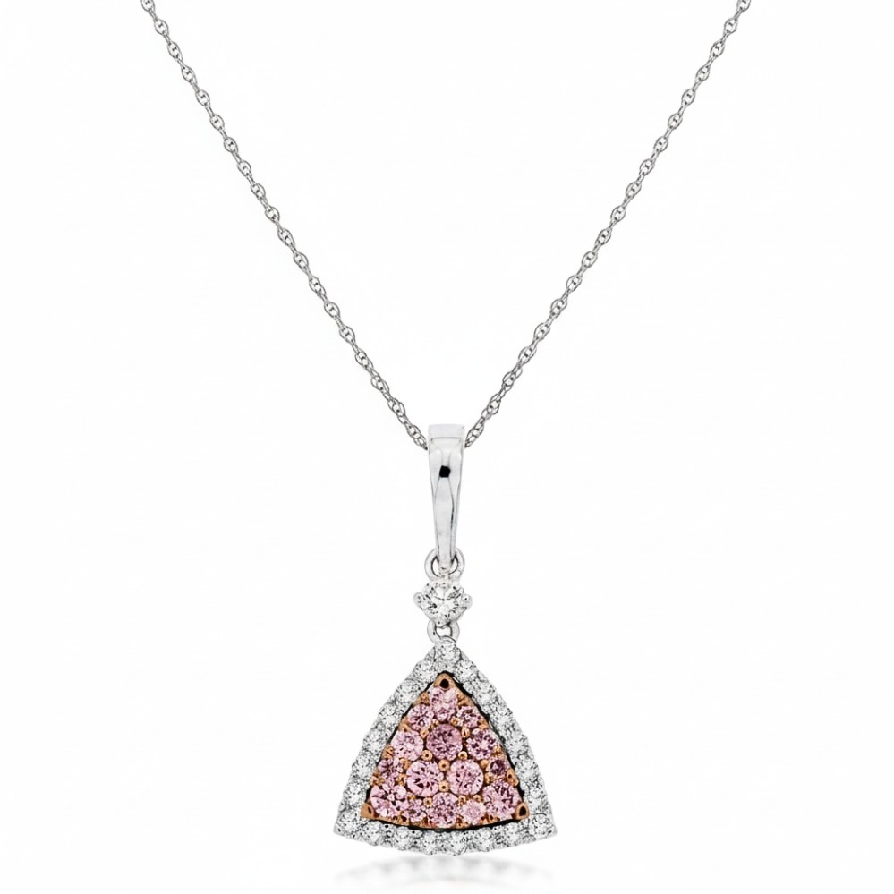 WHITE GOLD WHITE & PINK DIAMOND PENDANT WC8485P