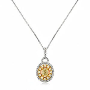 WHITE GOLD YELLOW DIA & DIAMOND PENDANT WC7429Y
