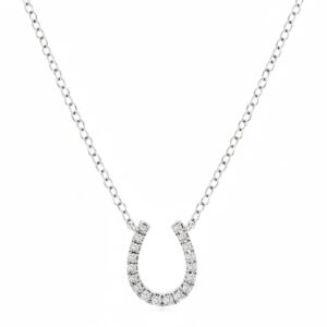 WHITE GOLD DIAMOND HORSESHOE NECKLACE WH1300D