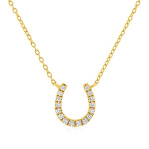 YELLOW GOLD DIAMOND HORSESHOE NECKLACE H1300D
