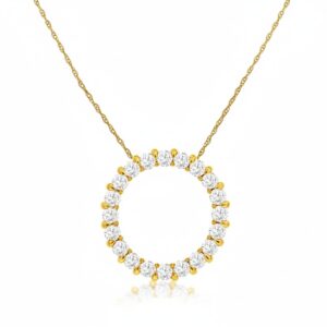 YELLOW GOLD DIAMOND CIRCLE PENDANT C6200D