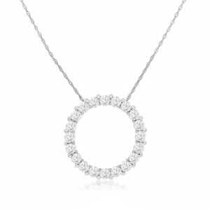 WHITE GOLD DIAMOND CIRCLE PENDANT WC6200D