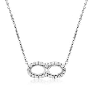 WHITE GOLD DOUBLE CIRCLE DIAMOND NECKLACE WC9785D