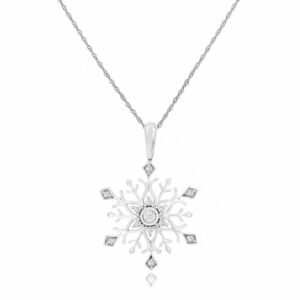 WHITE GOLD DIAMOND SNOWFLAKE PENDANT WH1784D