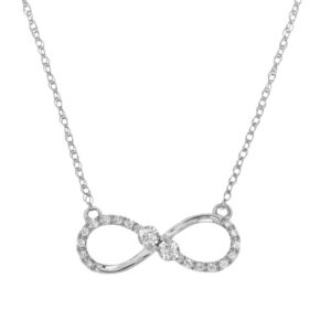 WHITE GOLD DIAMOND INFINITY NECKLACE WH1146D
