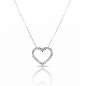 WHITE GOLD DIAMOND HEART PENDANT W3301