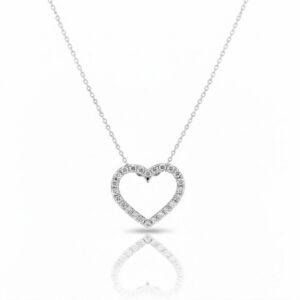 WHITE GOLD DIAMOND HEART PENDANT W3301