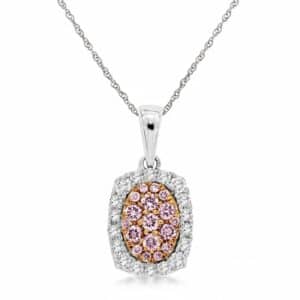 WHITE GOLD WHITE & PINK DIAMOND PENDANT WC8488P