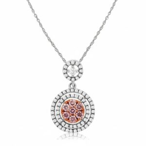 WHITE GOLD WHITE & PINK DIAMOND PENDANT WC6227P