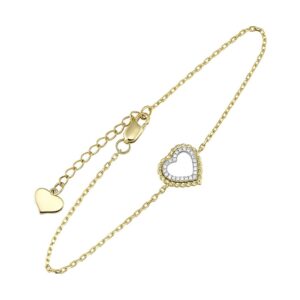 YELLOW GOLD DIAMOND HEART BRACELET BC10525-4YSC