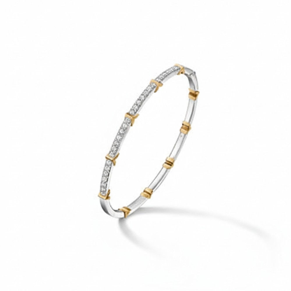 HEARTS ON FIRE COPLEY HALF PAVE DIAMOND BANGLE UU30778AGHV0855648