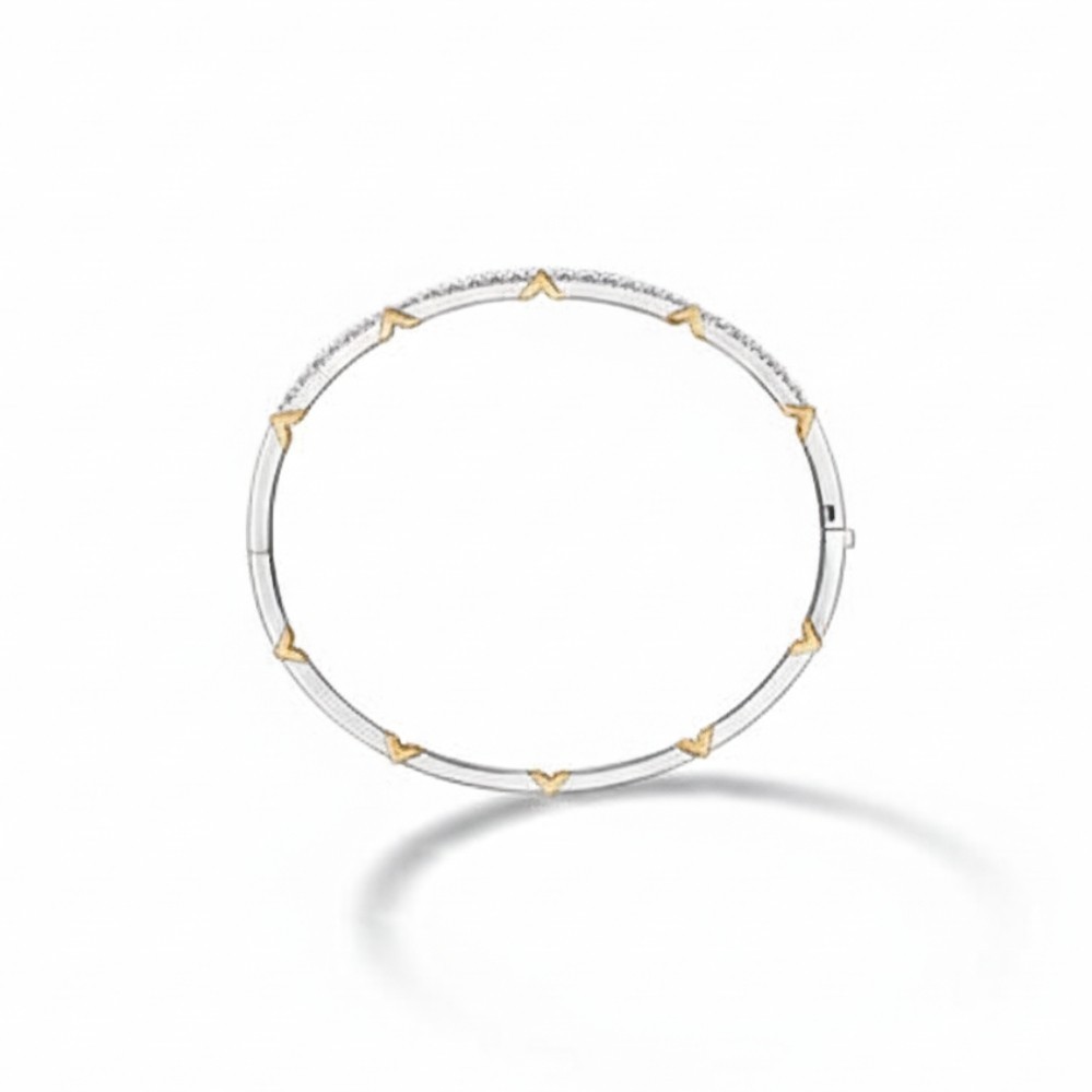 HEARTS ON FIRE COPLEY HALF PAVE DIAMOND BANGLE UU30778AGHV0855648