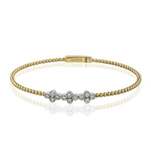 SIMON G. BEADED BANGLE IN 18K GOLD WITH DIAMONDS LB2445