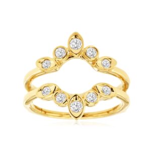 YELLOW GOLD DIAMOND INSERT RING C9855D