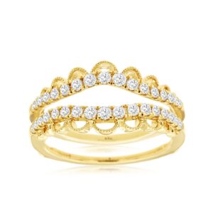 YELLOW GOLD DIAMOND INSERT RING C9231D