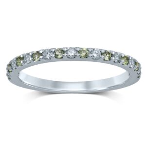 PERIDOT AND DIAMOND PAVÉ SET BAND M4780