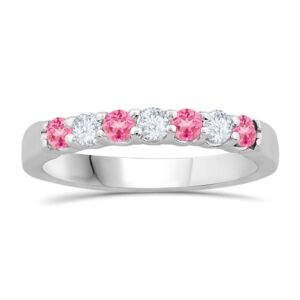 WHITE GOLD TOURMALINE & DIAMOND BAND M5462
