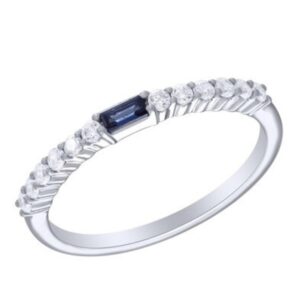 WHITE GOLD SAPPHIRE & DIAMOND RING M6781