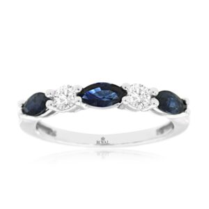 WHITE GOLD SAPPHIRE & DIAMOND RING WH2124S