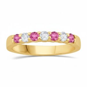 YELLOW GOLD TOURMALINE & DIAMOND BAND M5462