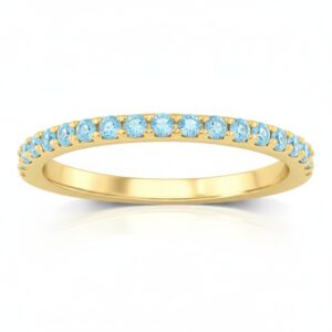 YELLOW GOLD BLUE TOPAZ RING M6496