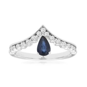 WHITE GOLD SAPPHIRE & DIAMOND RING WH2339S