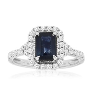 WHITE GOLD SAPPHIRE & DIAMOND RING WH1198S