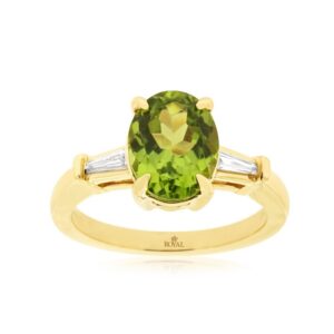 YELLOW GOLD PERIDOT & DIAMOND RING H2627X